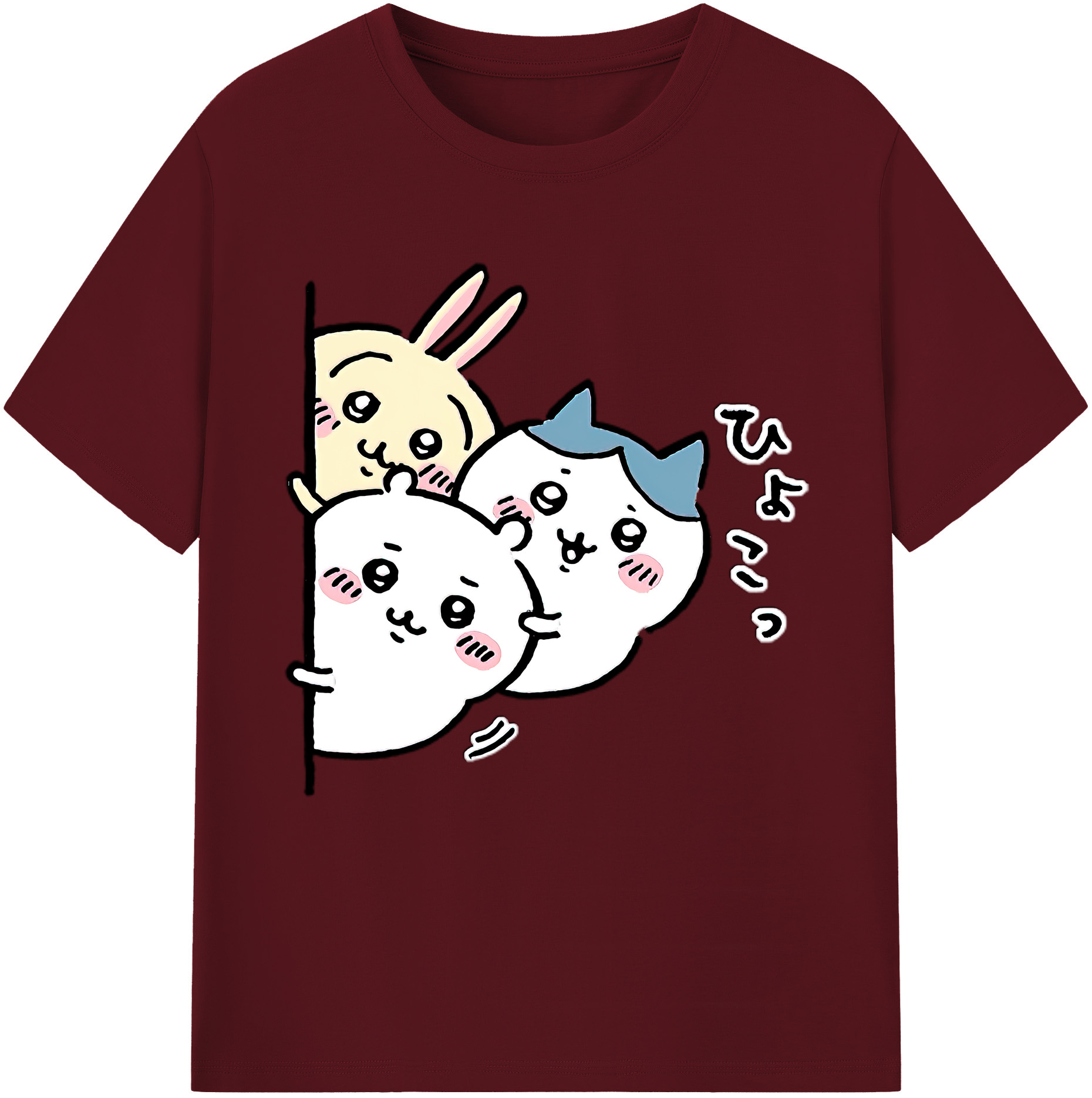 （画像用） ちいかわ うさぎ Chii-kawa usagi 綿100％半袖Tシャツ（フロントプリント）